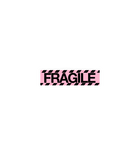 Pink Fragile Warning Sticker