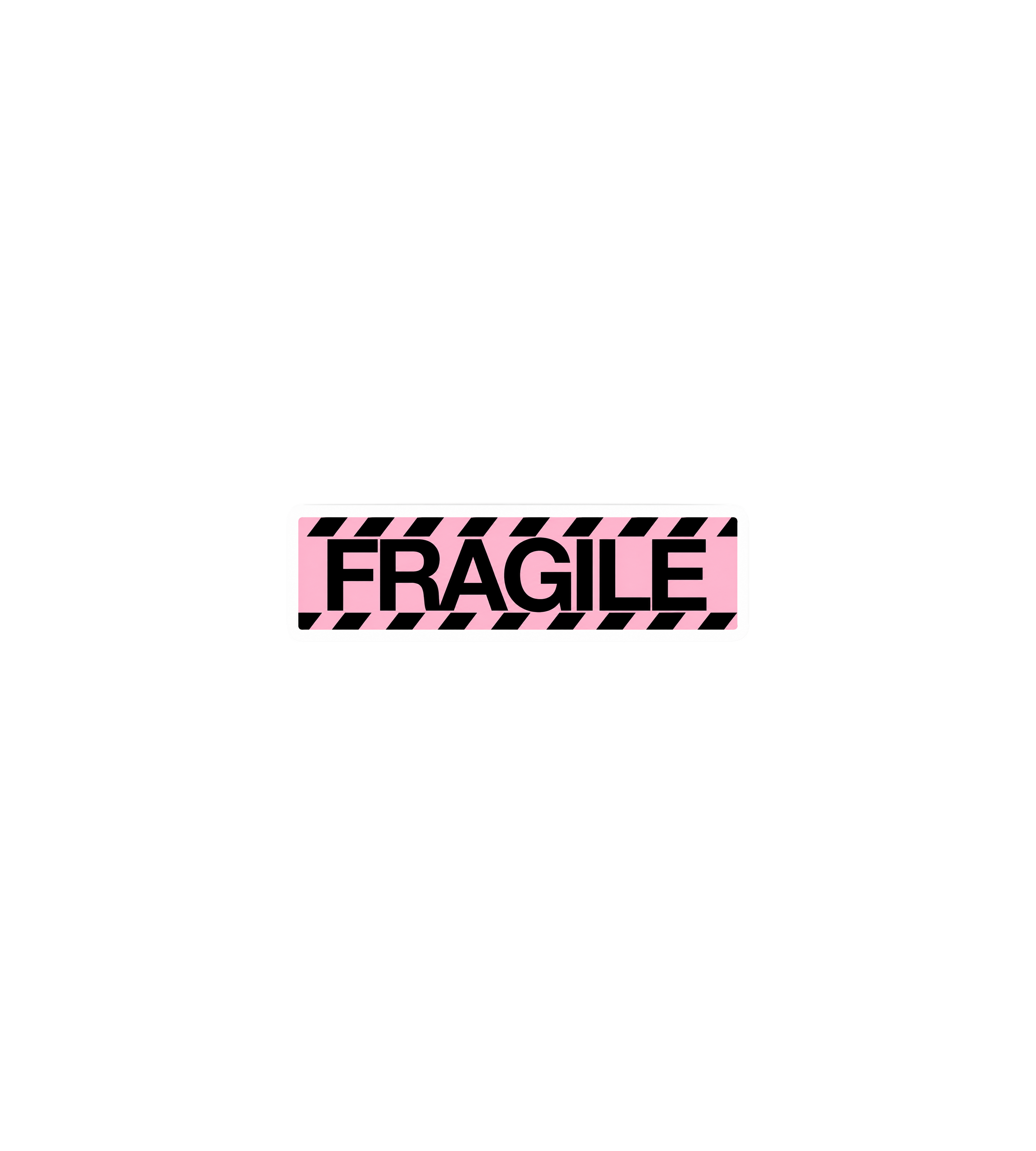 Pink Fragile Warning Sticker