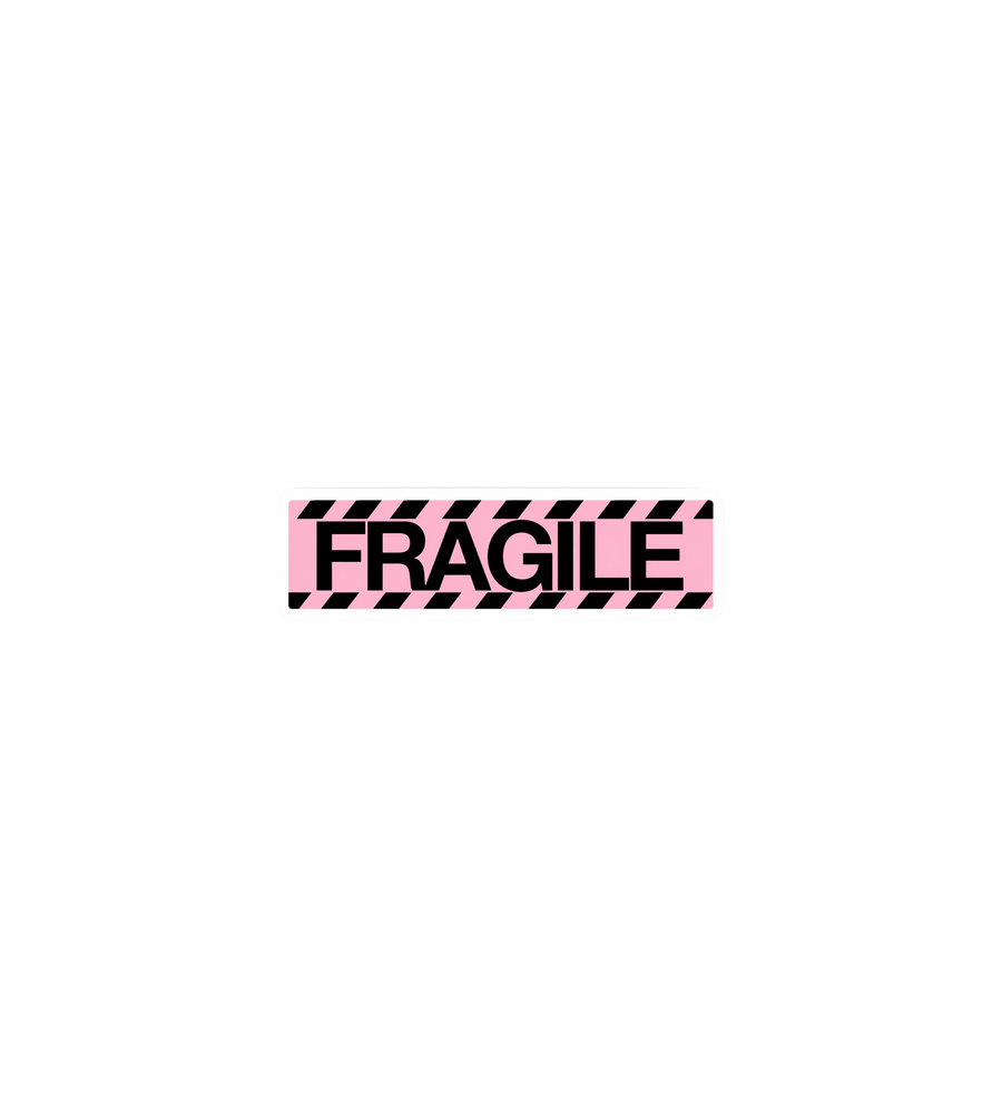 Pink Fragile Warning Sticker