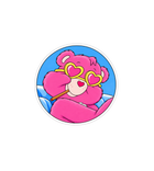 Pink Teddy Bear in Love Sticker