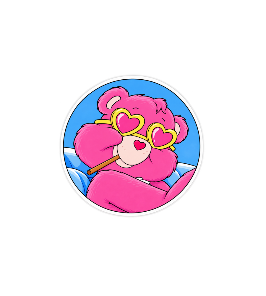 Pink Teddy Bear in Love Sticker