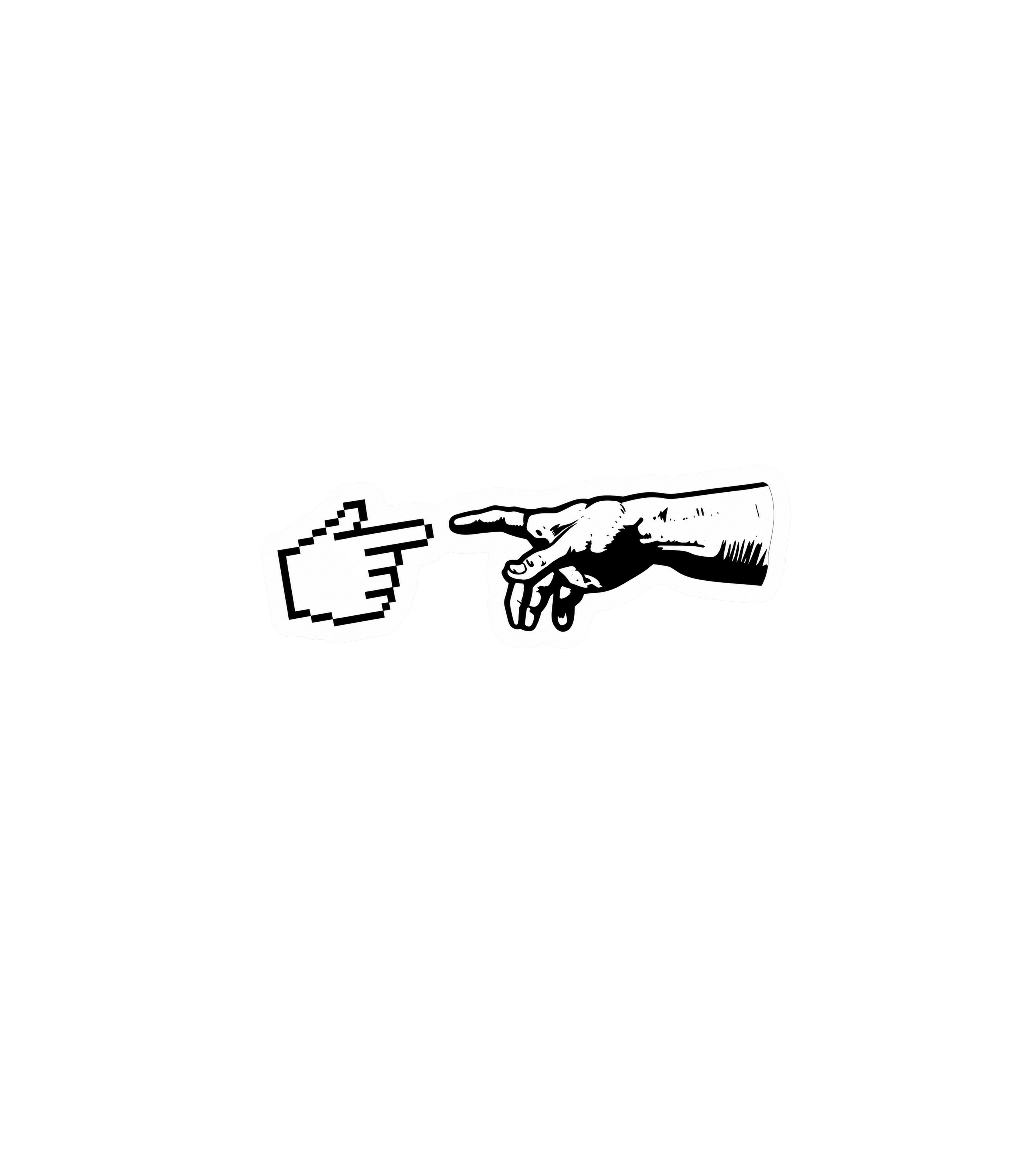 Pixel Hands Sticker – Retro Gaming Aesthetic