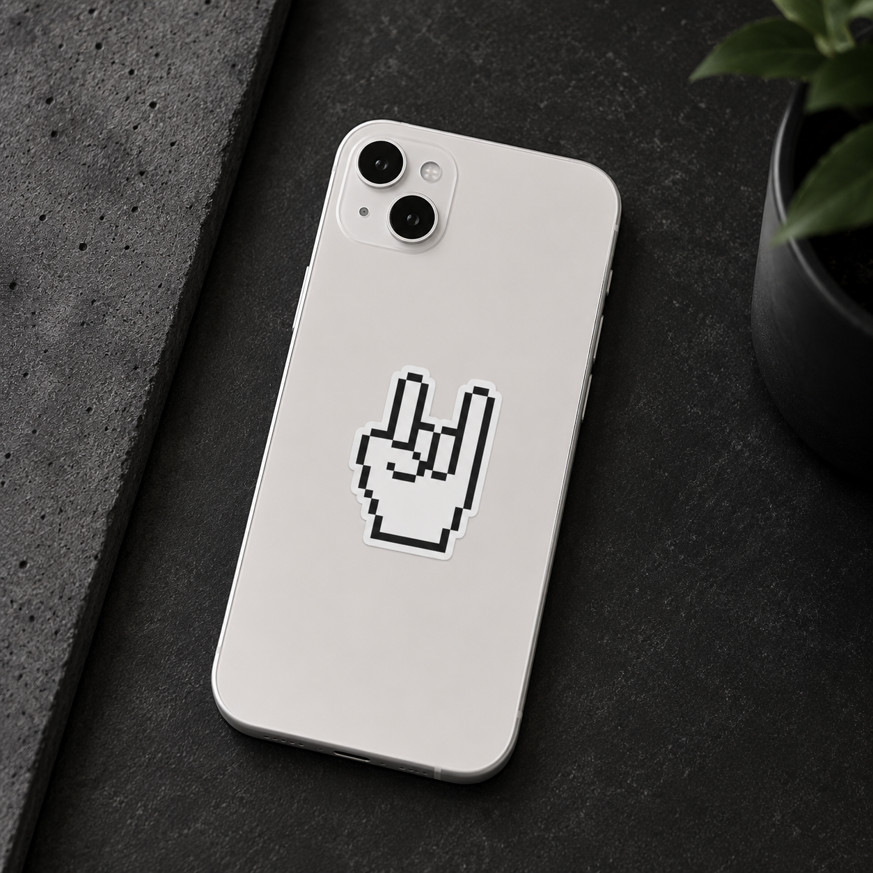 Pixel Rock On Hand Sticker