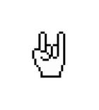 Pixel Rock On Hand Sticker