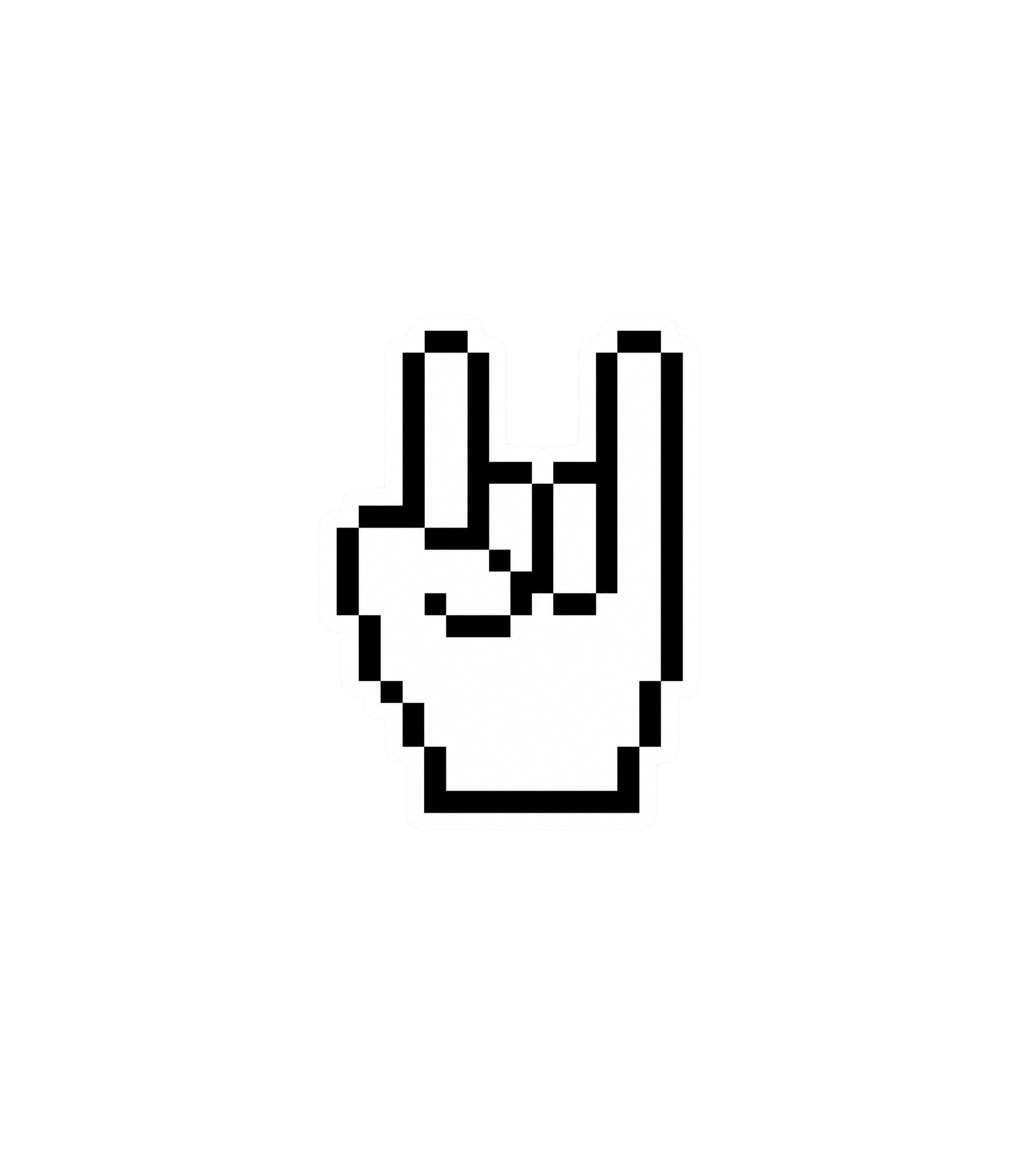 Pixel Rock On Hand Sticker