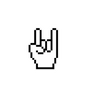 Pixel Rock On Hand Sticker