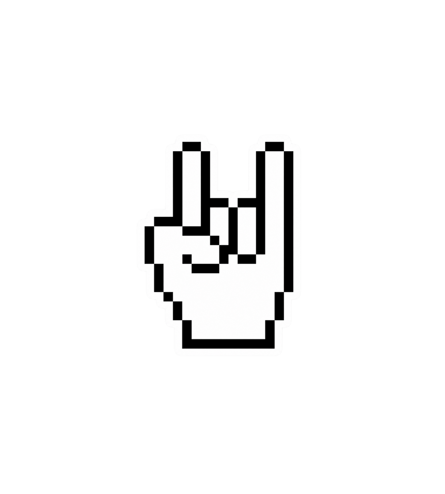 Pixel Rock On Hand Sticker
