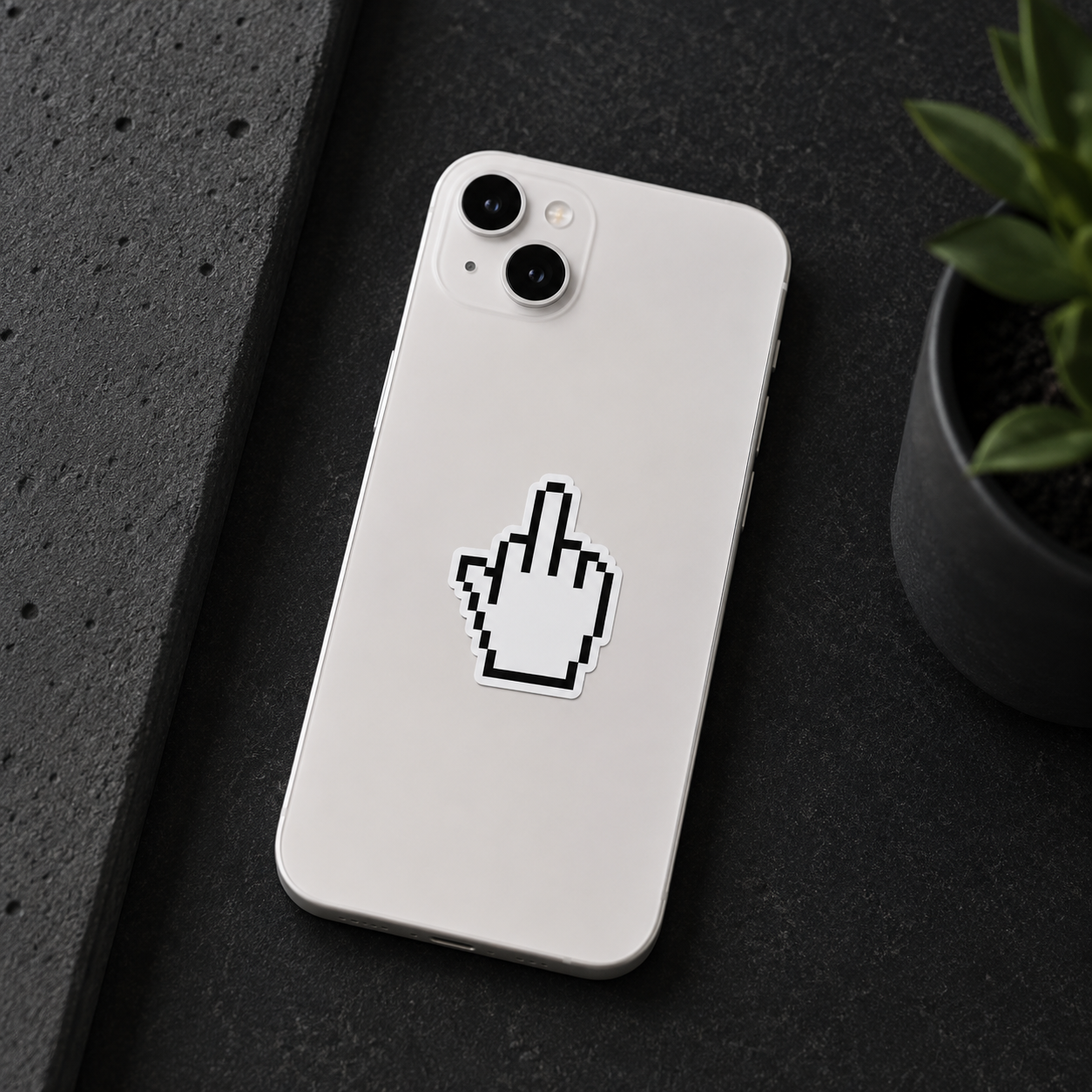 Pixel Middle Finger Sticker