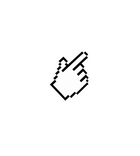 Pixelated Hand Cursor Sticker