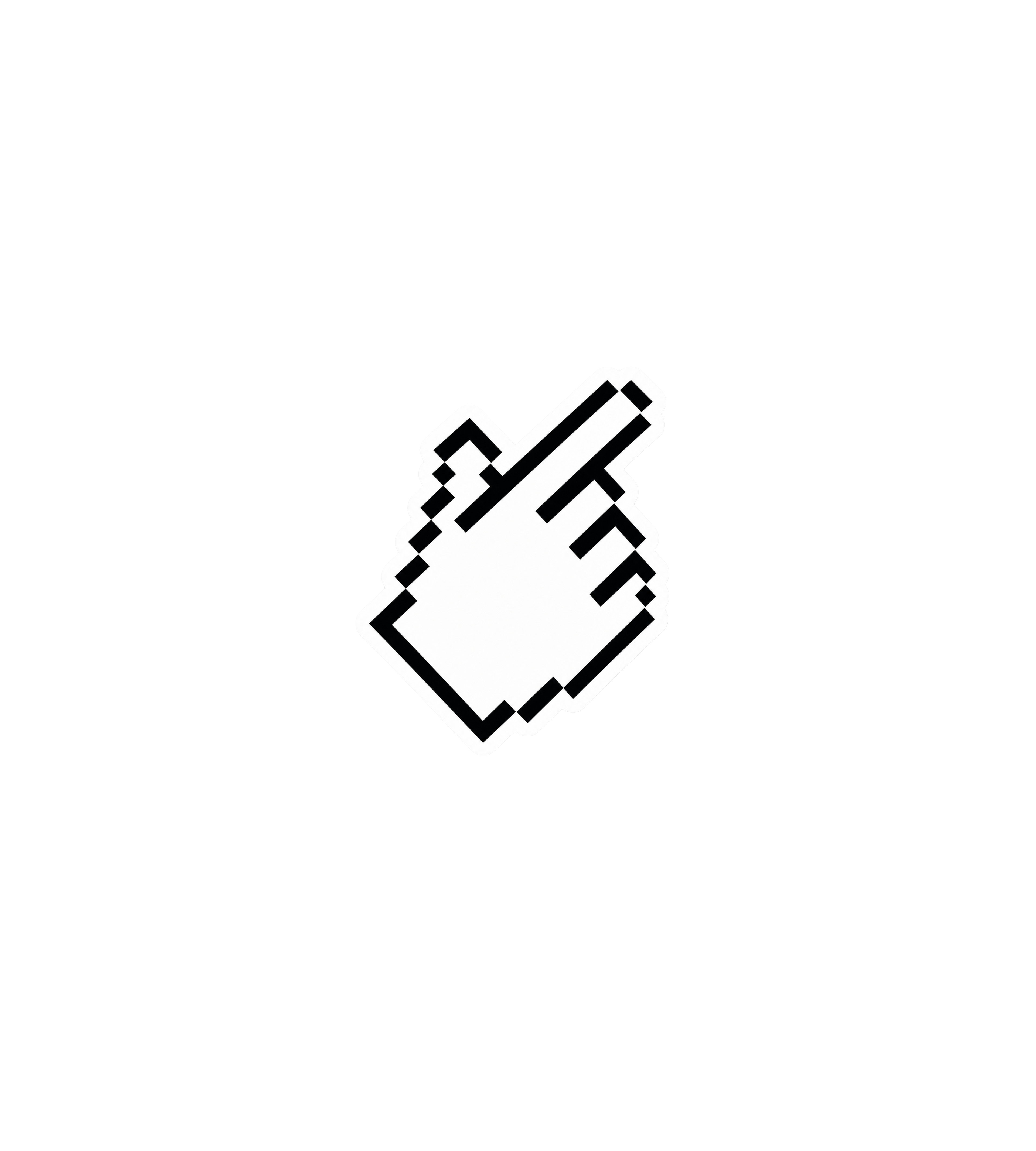 Pixelated Hand Cursor Sticker