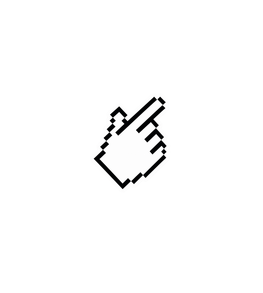 Pixelated Hand Cursor Sticker