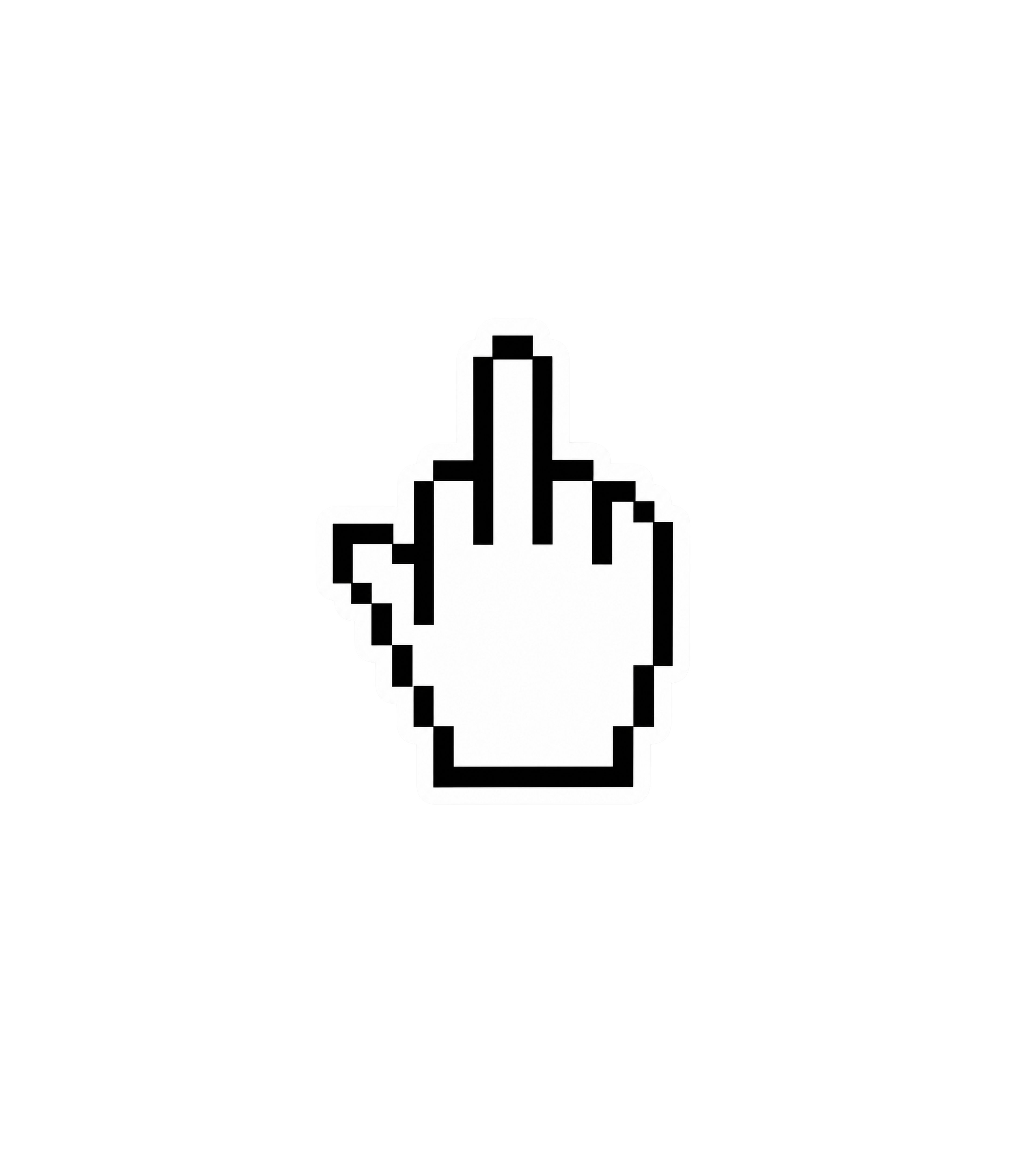 Pixel Middle Finger Sticker