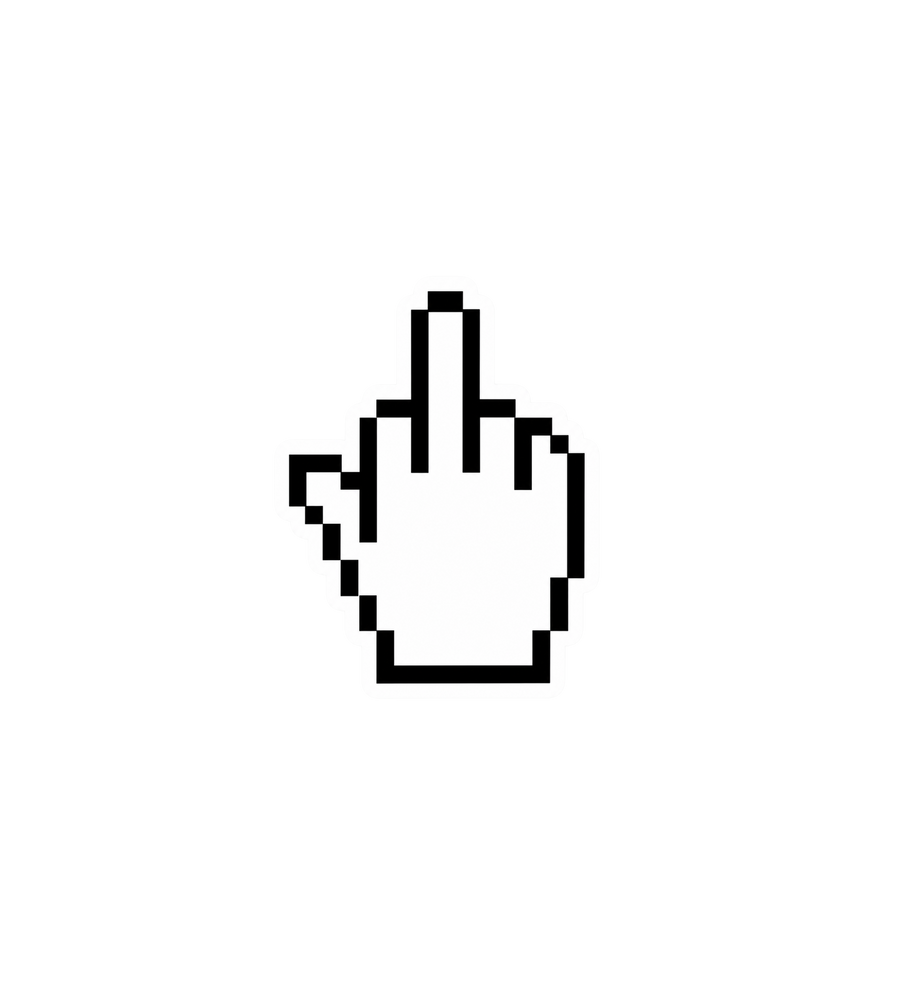 Pixel Middle Finger Sticker