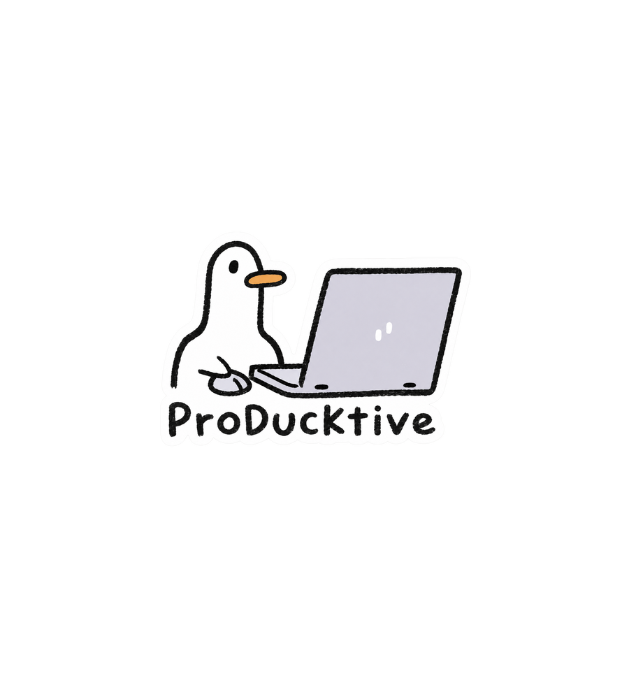 ProDucktive at Work Duck Sticker
