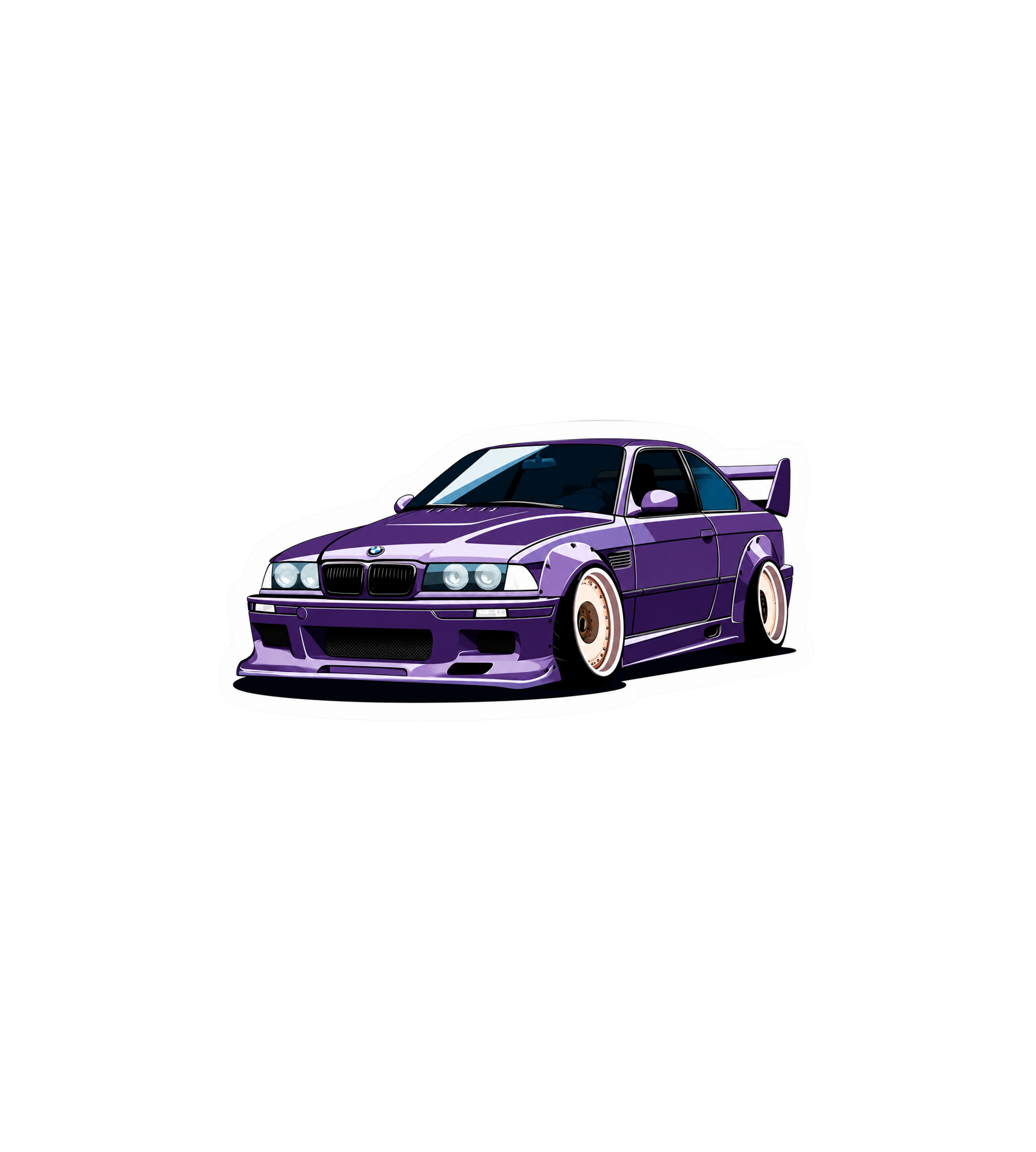 Purple BMW Coupe Sticker