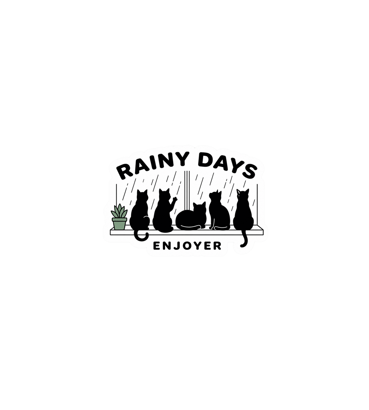 Rainy Days Cat Window Sticker