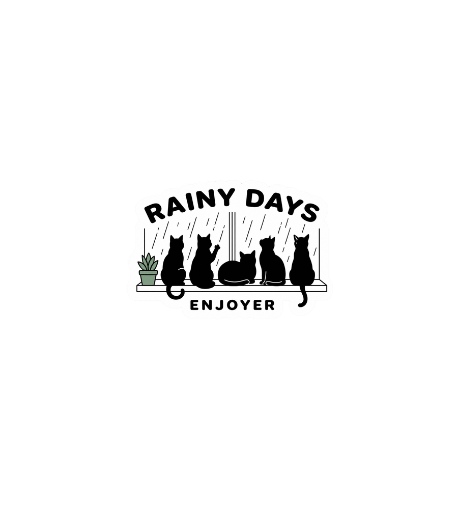 Rainy Days Cat Window Sticker