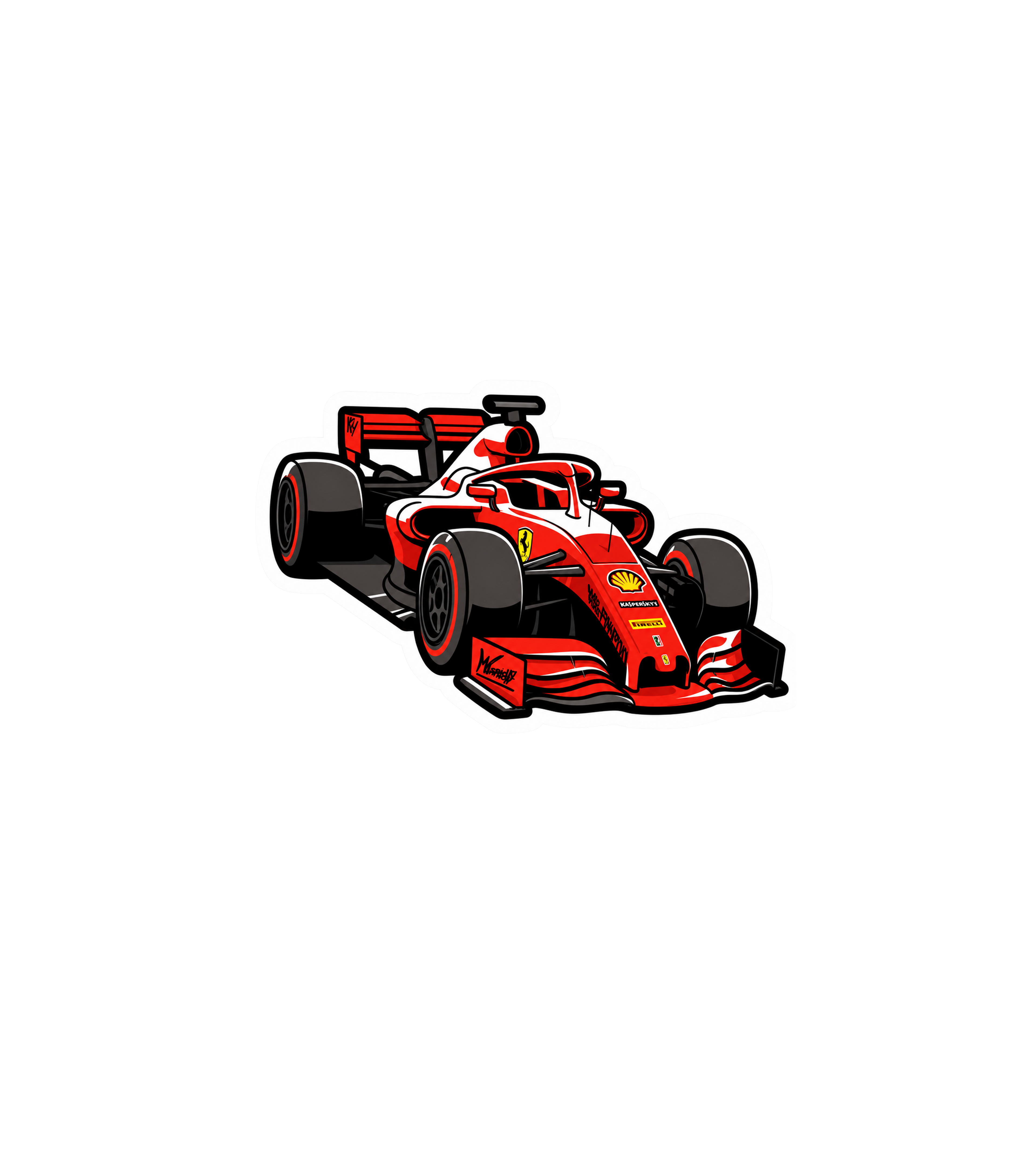 Red Formula Race Car Sticker
