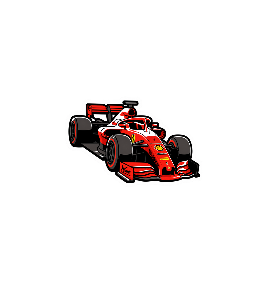 Red Formula Race Car Sticker