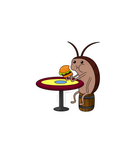 Roach Enjoying a Burger Sticker