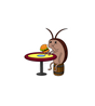 Roach Enjoying a Burger Sticker