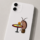 Roach Enjoying a Burger Sticker