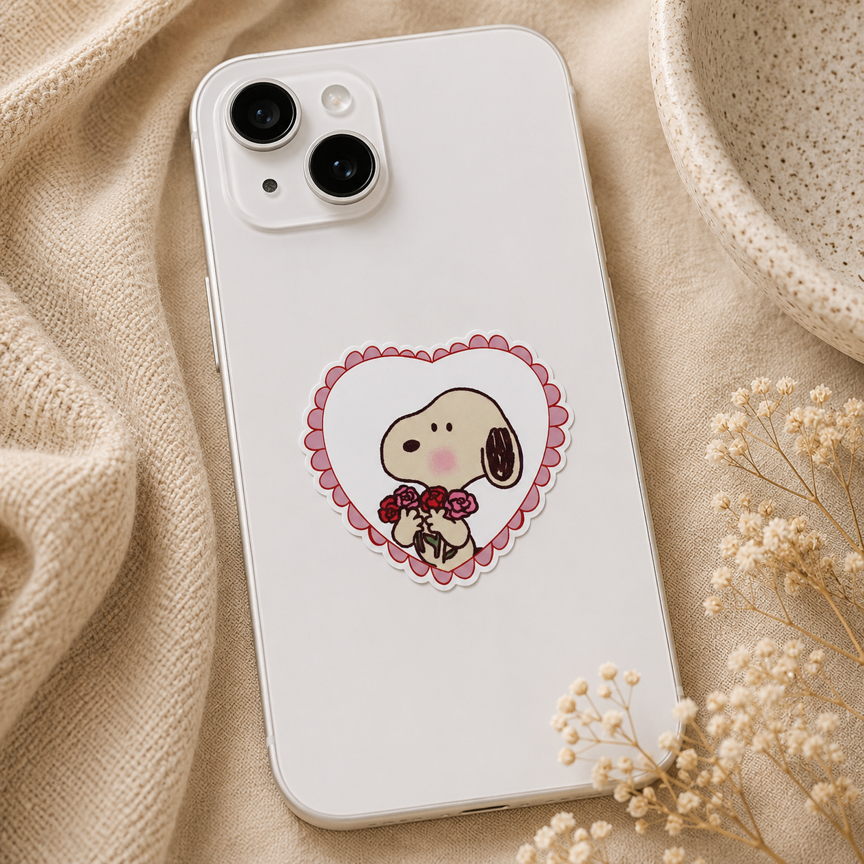 Snoopy Rose Bouquet Sticker