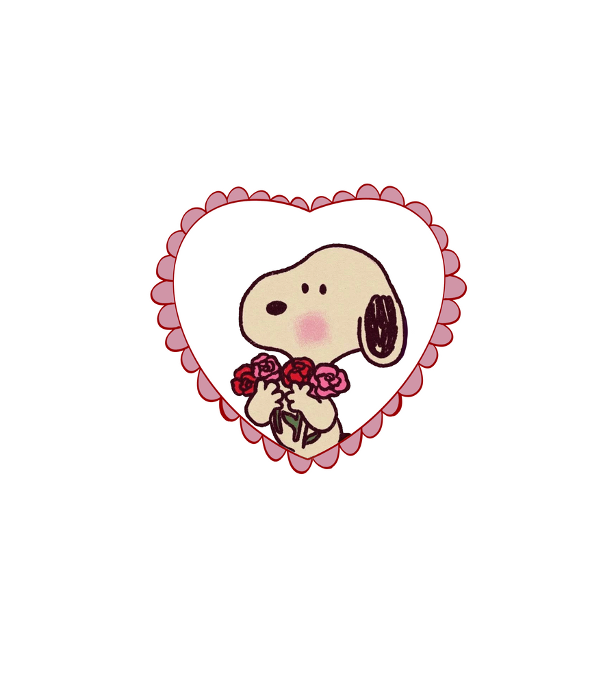 Snoopy Rose Bouquet Sticker