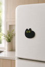 Round Black Cat Fridge Magnet | Cute Refrigerator Magnet for Home & Office