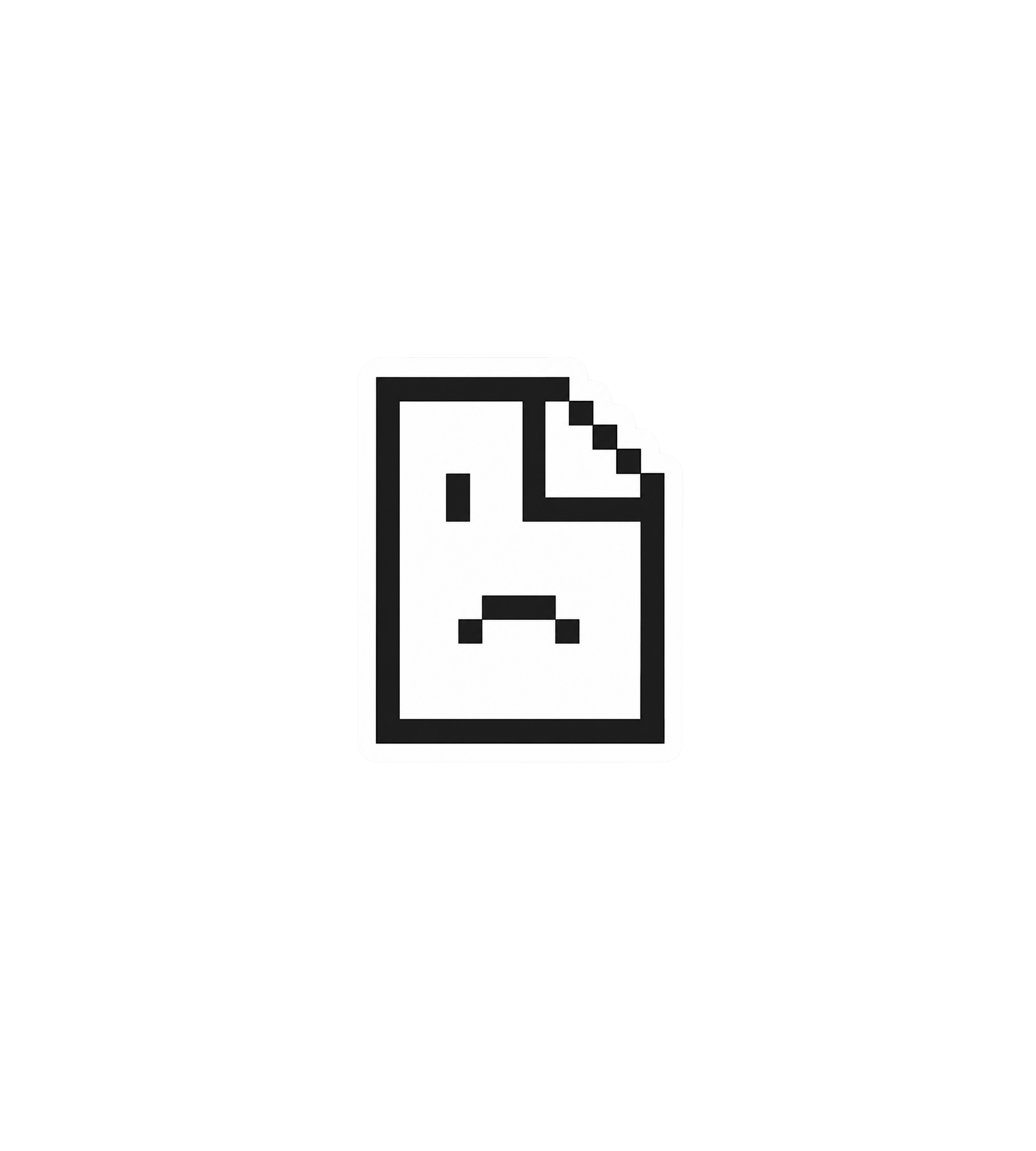 Sad File Icon Sticker