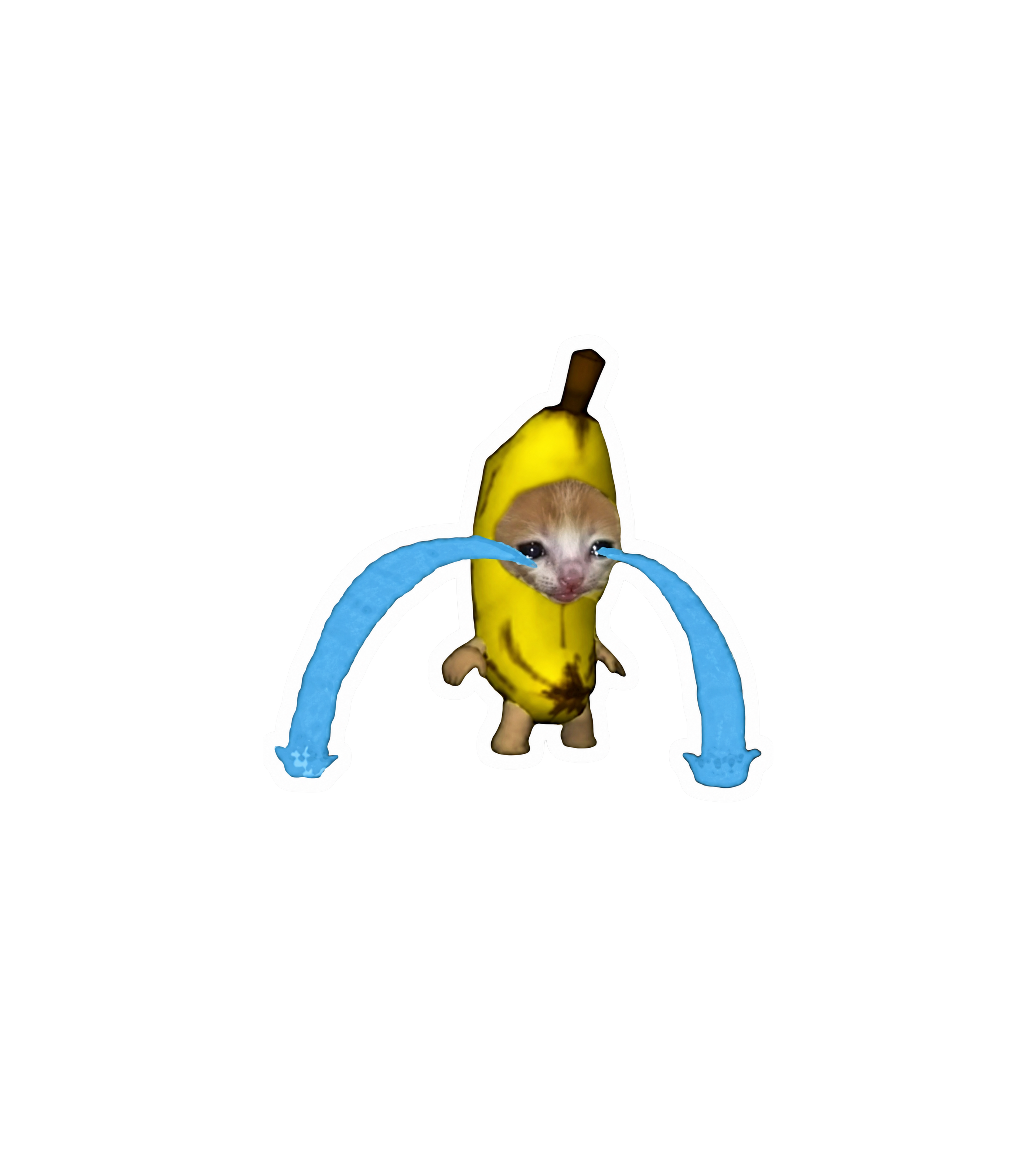 Crying Banana Cat Meme Sticker