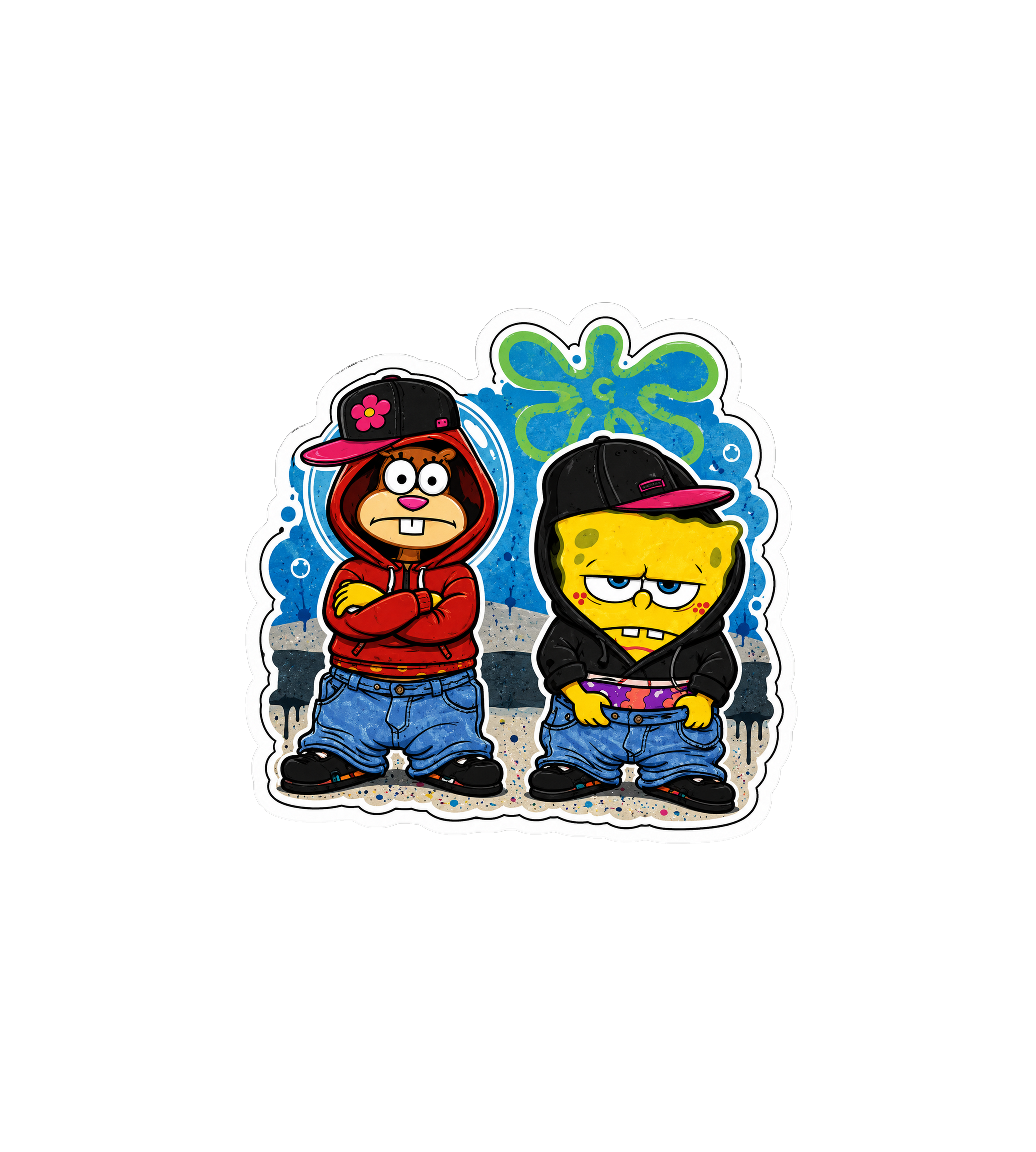 SpongeBob & Sandy Streetwear Sticker