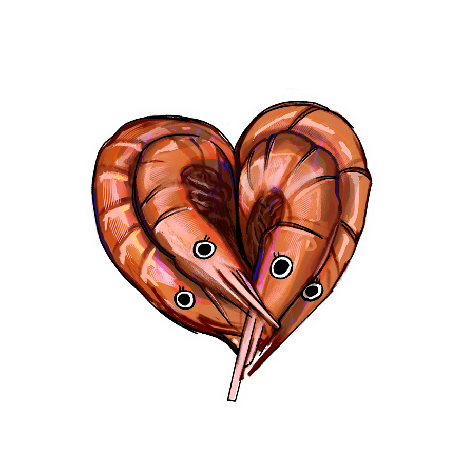 Shrimp Heart Sticker