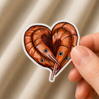 Shrimp Heart Sticker