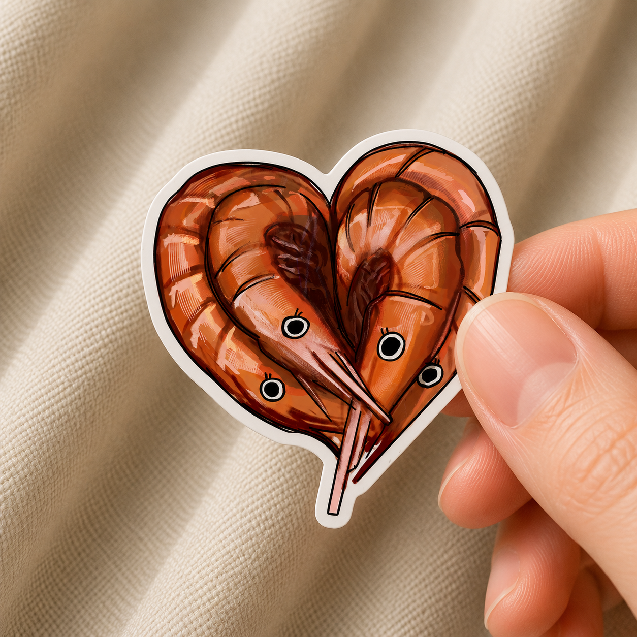 Shrimp Heart Sticker