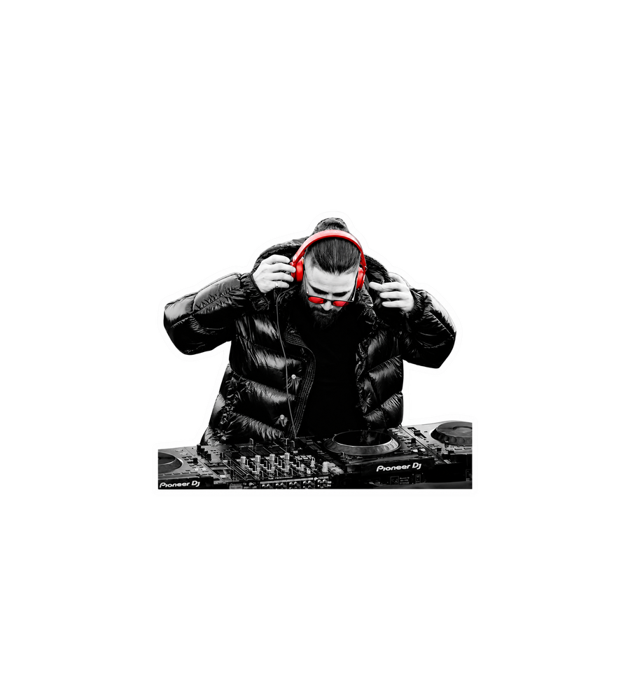 Skrillex Red Headphones DJ Sticker