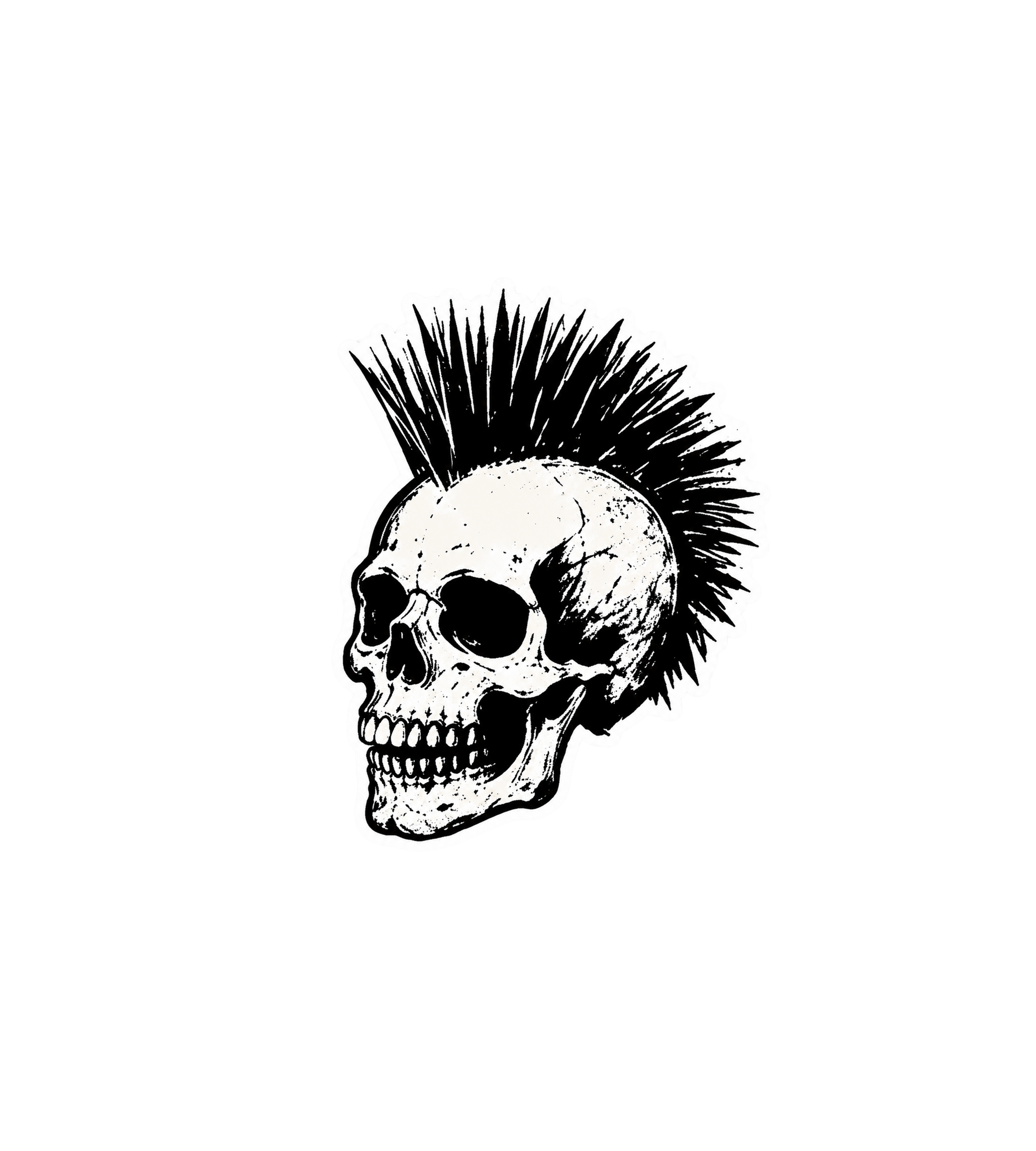 Skull Punk Vinyl Sticker