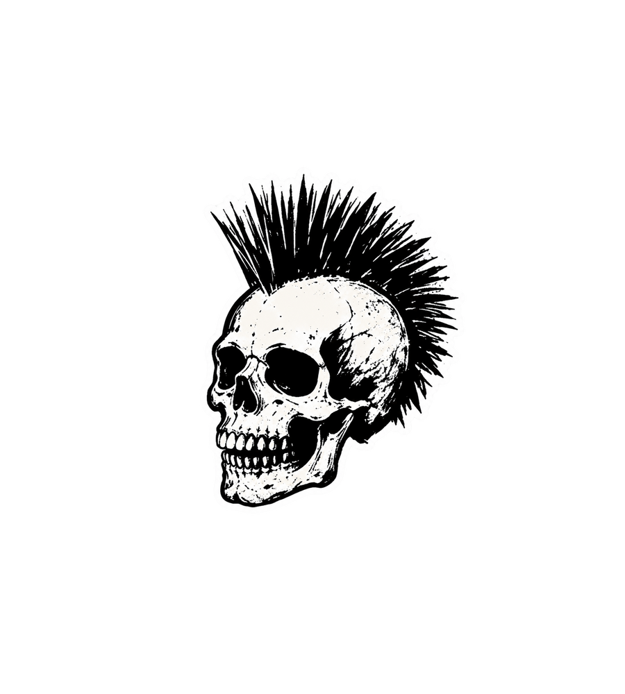 Skull Punk Vinyl Sticker