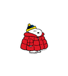 Snoopy Red Puffer Jacket Sticker