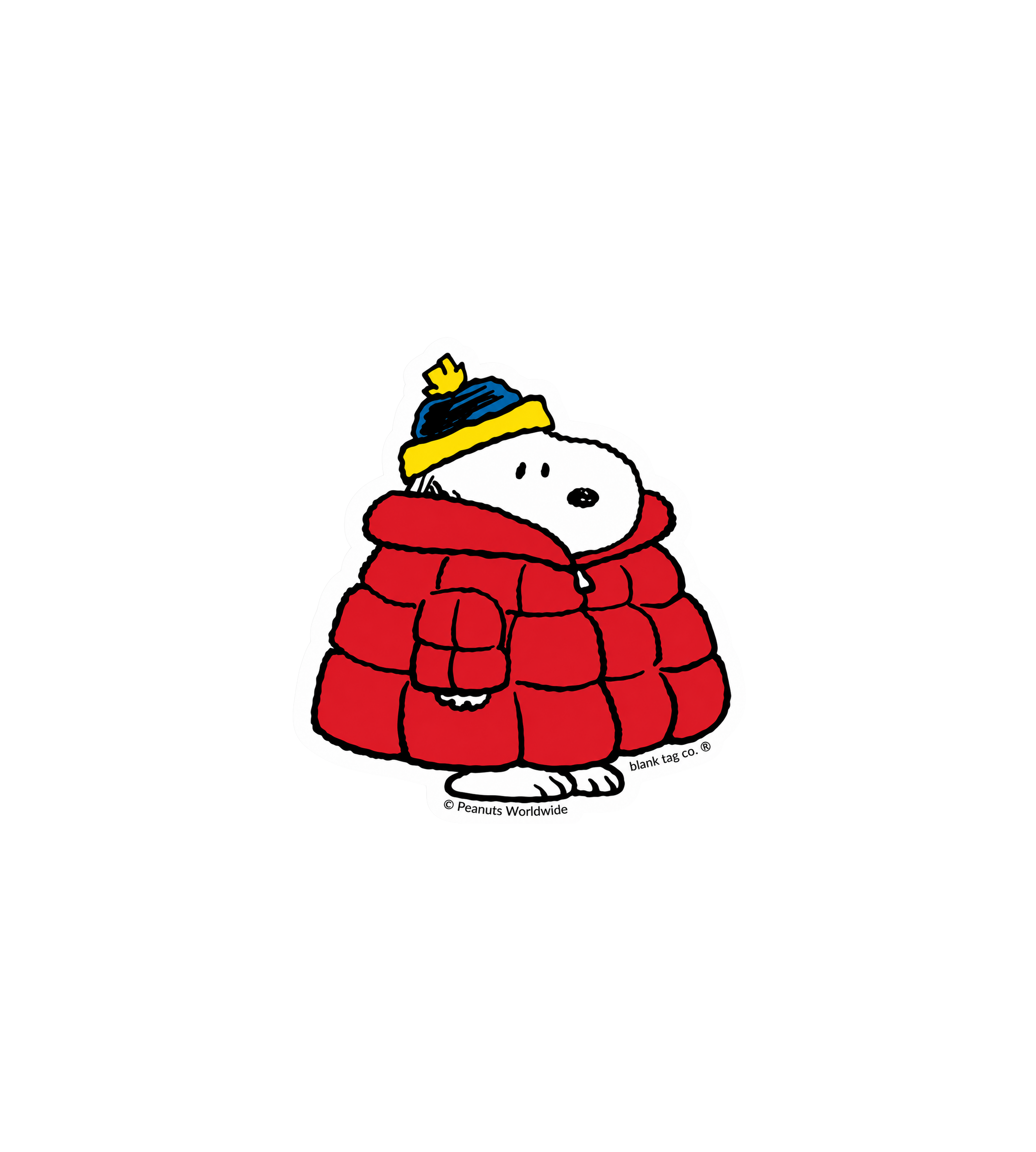 Snoopy Red Puffer Jacket Sticker