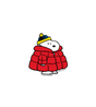 Snoopy Red Puffer Jacket Sticker