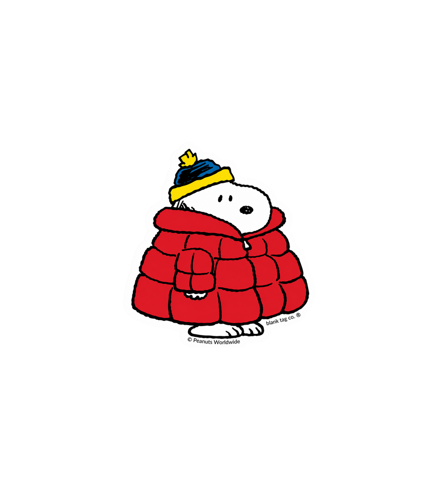 Snoopy Red Puffer Jacket Sticker