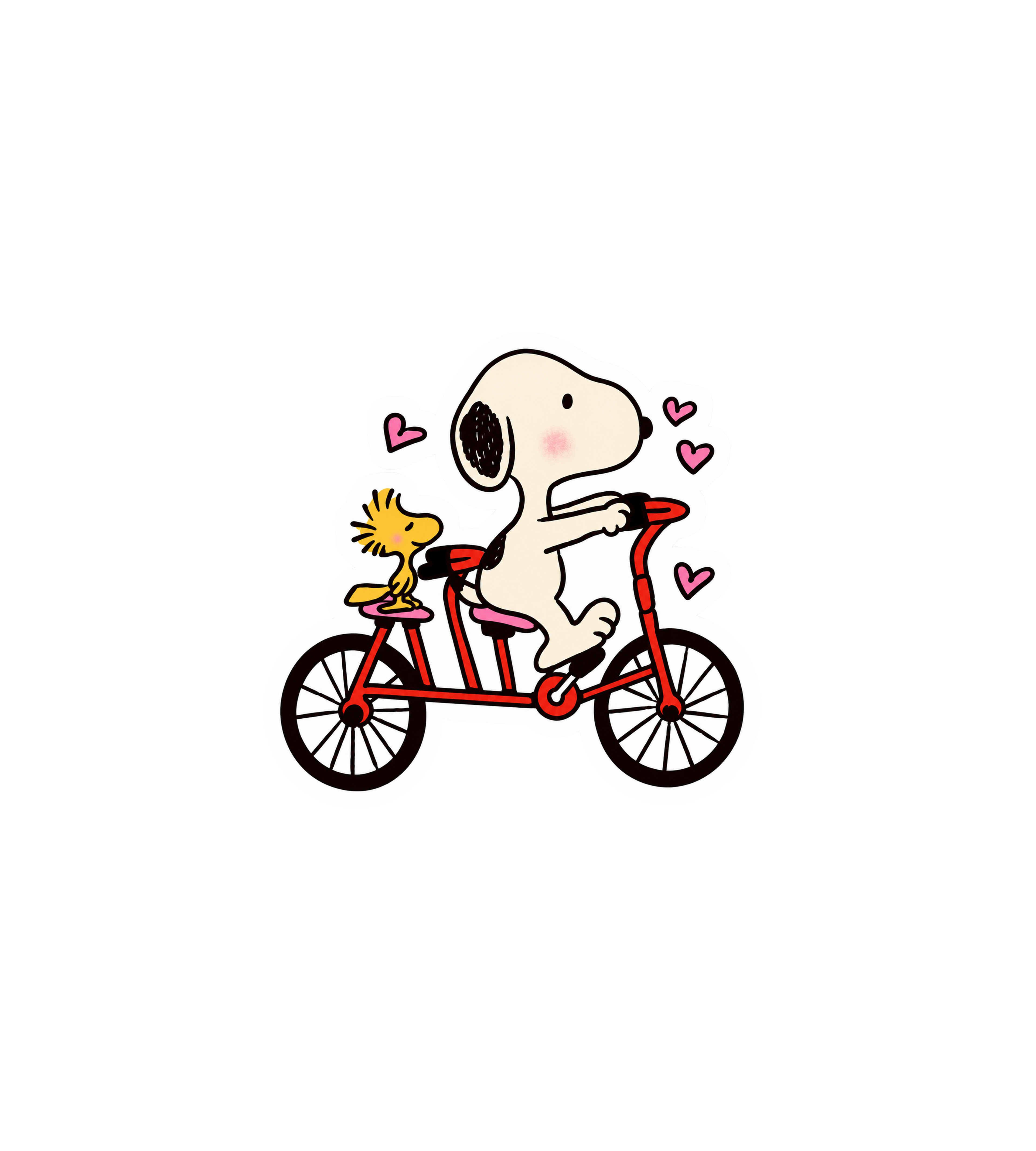 Snoopy & Woodstock Tandem Bike Sticker