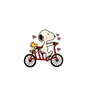 Snoopy & Woodstock Tandem Bike Sticker