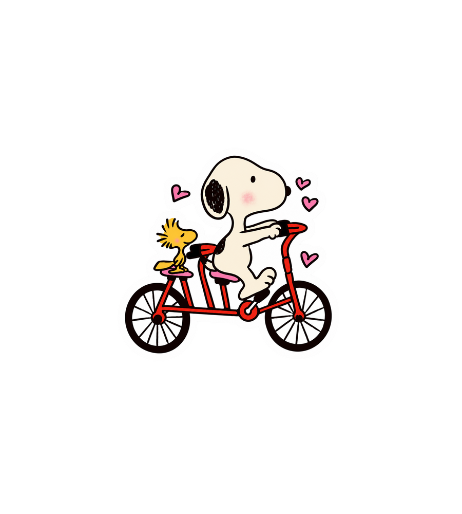 Snoopy & Woodstock Tandem Bike Sticker