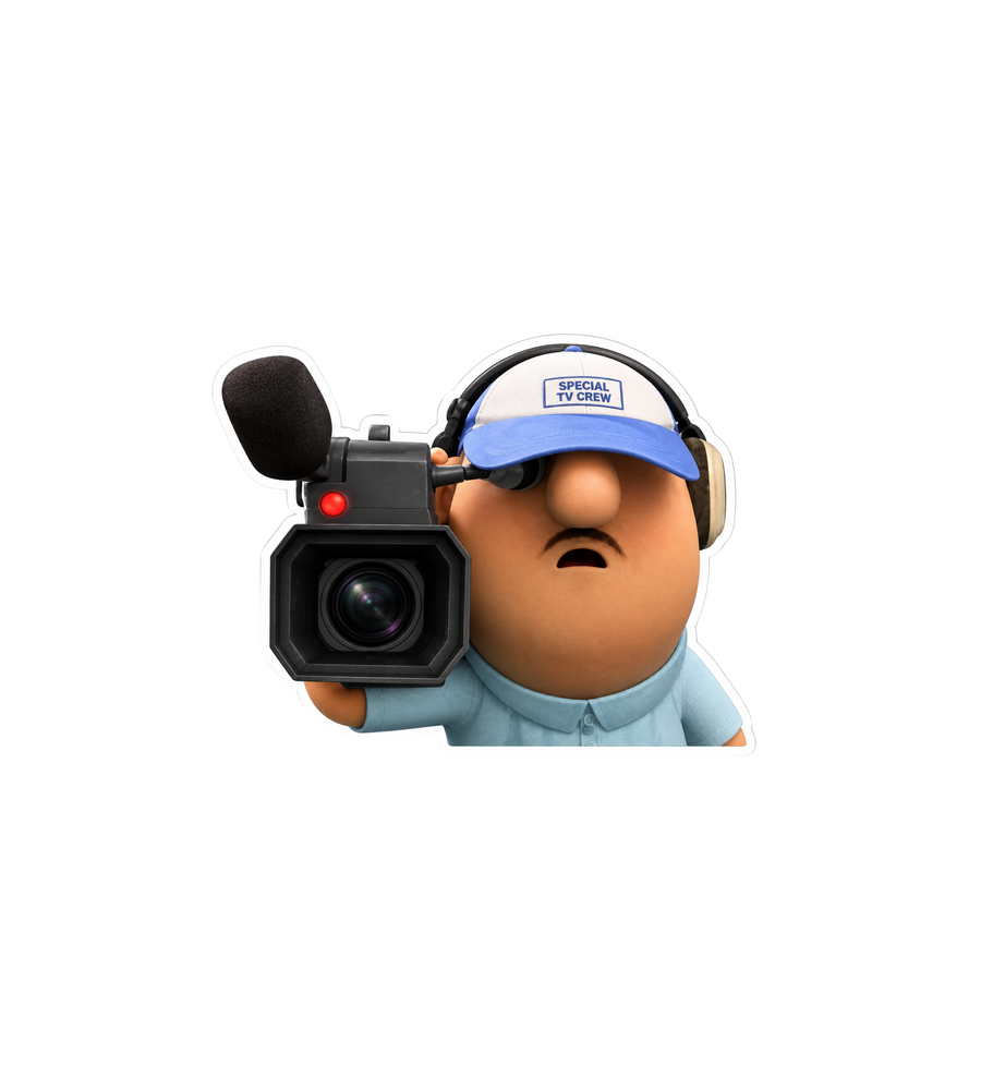 Special TV Crew Cameraman Sticker