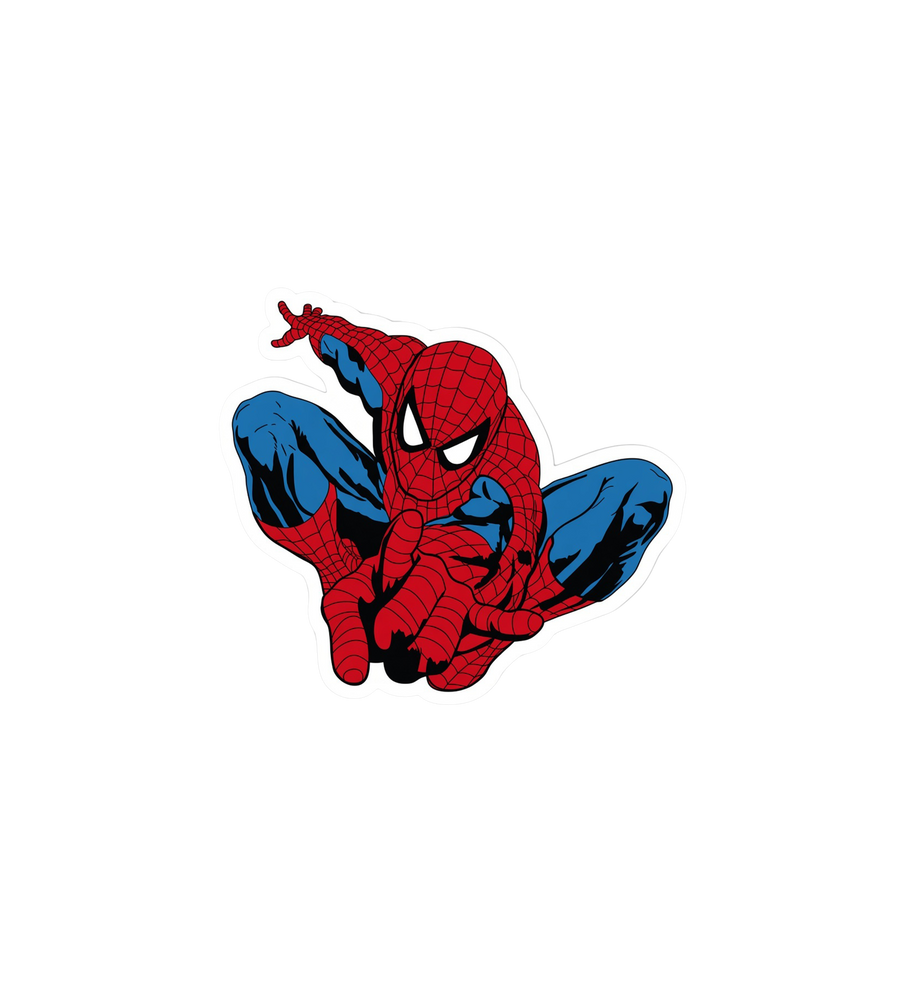 Spider-Man Comic Sticker – Classic Red & Blue Spider-Man Sticker