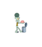 No Brain Squidward Meme Sticker
