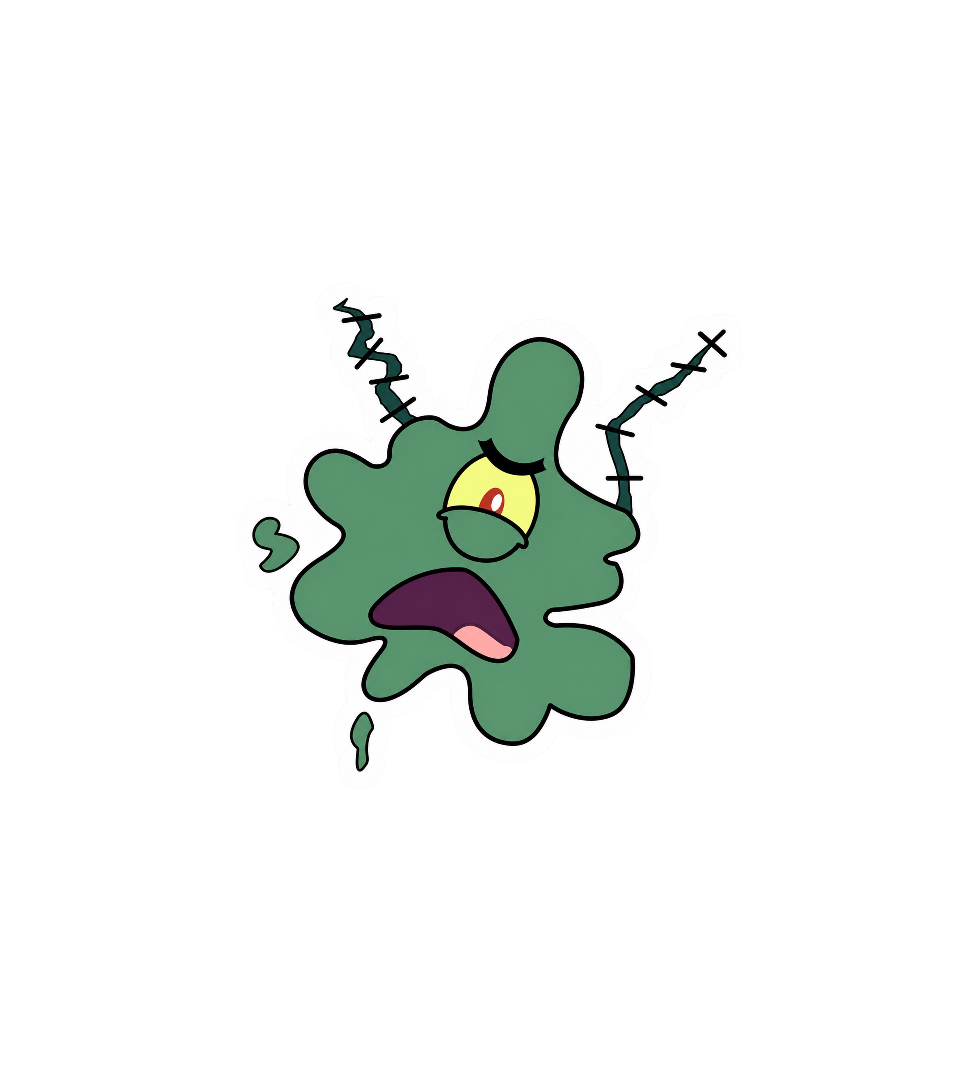 Squished Plankton Meme Sticker