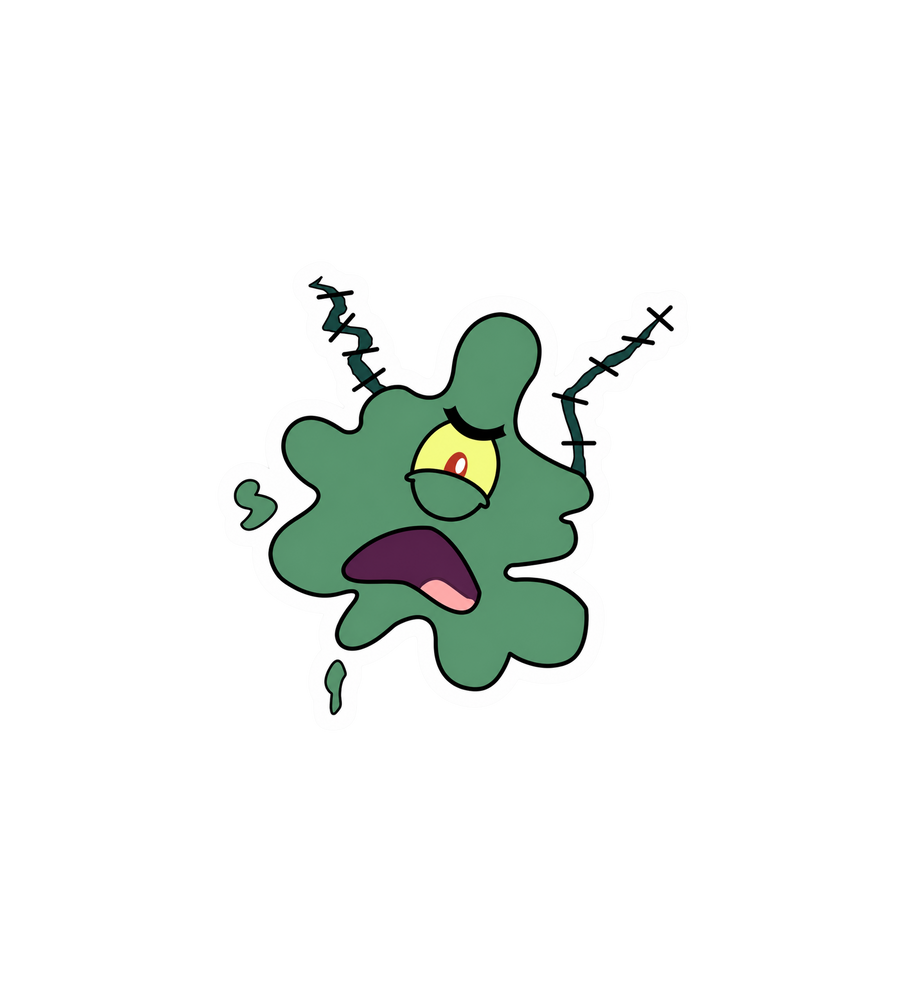 Squished Plankton Meme Sticker